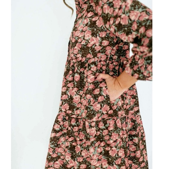 NWT!  JOY*JOY Floral Pink and Green Dress - Picture 9 of 9